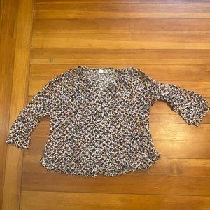 Old Navy floral button down blouse size L
